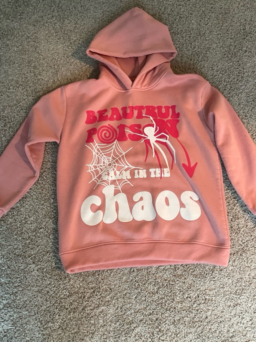 Kids Pink Graphic Hoodie - "Beautiful Poison" Chaos Design